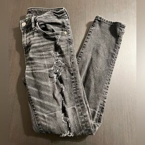 American Eagle Skinny Jeans Airflex 39x30 Men’s Distressed Black Jeans